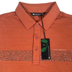 Travis Mathew The Heater Polo Shirt Mens Small Maple Brown A42810 Eco New